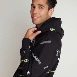 Champion Heavy Weight Men’s Hoodie Sweatshirt Black Green White Size Medium NWT